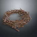 Bird Nest Crafted From Intertwined Branches With Natural Circular Shape 3d model