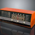 Vintage Wooden Case Radio With Classic FM Dial And Control Knobs Design 3d model