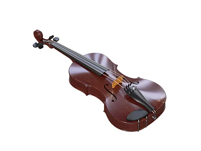 Handcrafted Wooden Violin Musical Instrument Featuring Classic Body And Fine Strings 3d model