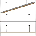 Modern Minimalist Linear Pendant Lights With Sleek Metal Frame Hanging From Ceiling