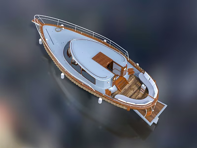Stylish Yacht Featuring Spacious Deck And Comfortable Seating 3d model
