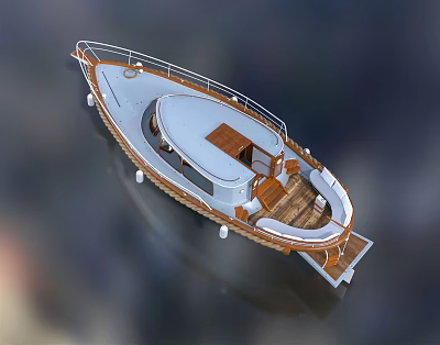 Stylish Yacht Featuring Spacious Deck And Comfortable Seating 3d model