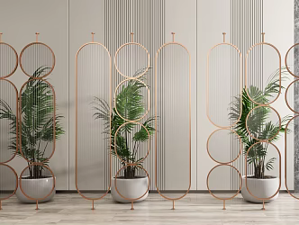 Modern partition Changhong glass screen partition 3d model
