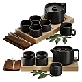 Tea Set Teapot Kung Fu Tea Set Tea Art Tea Tray 3d model