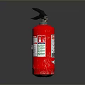 Red Fire Extinguisher With Hose Nozzle And Safety Instruction Label For Home Use