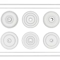 White Wall Decor with Circular Relief Patterns Arranged in Rows and Decorative Borders 3d model