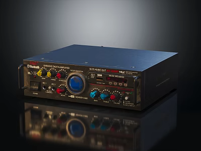 Pioneer Black Power Amplifier With Front Panel Control Knobs For Audio Sound System 3d model