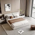 Modern Double Bed 3d model