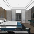 Elegant Modern Hotel Guest Room With Spacious Dining Area And Panoramic Outdoor Landscape View