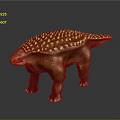 Brown Dinosaur Model With Spiked Back Standing On Shiny Reflective Surface