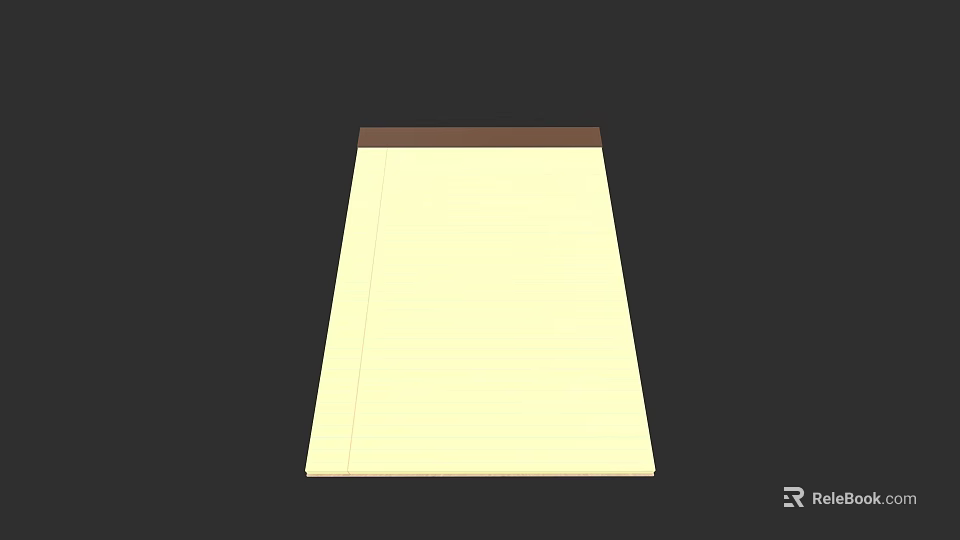 Blank Notebook Featuring Yellow Pages And Brown Binding Edge Design 3d model 