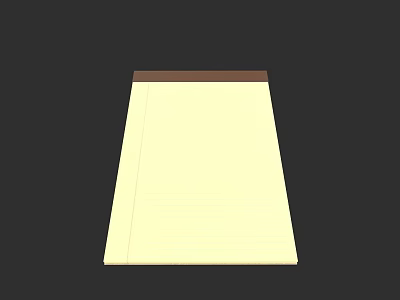 Blank Notebook Featuring Yellow Pages And Brown Binding Edge Design 3d model