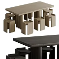 Modern Wooden Dining Table And Chair Set With Minimalist Design For Home Use