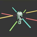 Multi Barrel Weapon Design With Radial Metal Rods And Black Connectors