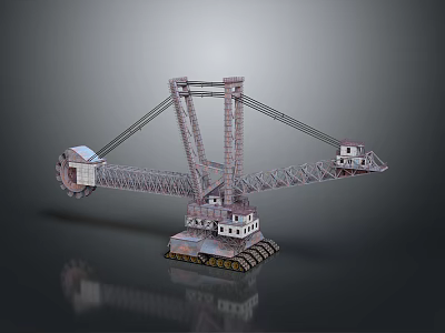 Large Industrial Mining Machinery With Crawler Track Base And Metal Frame Structure 3d model