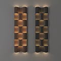 Modern Square Shaped Wall Lamps With Warm Lighting Mounted On Gray Wall 3d model