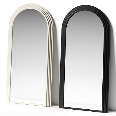 Modern Arched Mirrors In Black And White With Minimalist Frame Design 3d model