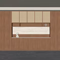 Modern Wooden Wine Cabinet Design With Storage Shelves And Decorative Ornaments