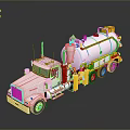 Silver And Yellow Utility Truck With Large Storage Tank For Industrial Transportation Use