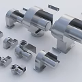 Industrial Equipment Silver Metal Parts With Various Shapes And Mechanical Components