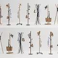Stylish Standing Coat Racks With Various Designs Hats Bags And Clothes