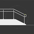 White Staircase Ramp Design With Handrails Yellow Warning Strips And Non Slip Treads