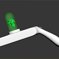 White Weapon With Transparent Cover Green Cube Red Component And Green Buttons