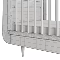 Modern Stylish Baby Crib With Gray Black Wooden Rails And Sleek Design