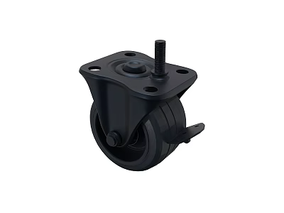 Black Swivel Caster Wheel With Brake For Industrial Equipment Use 3d model