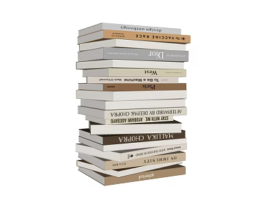 Assorted Stack Of Colorful Hardcover Books With Different Genres And Spine Colors 3d model