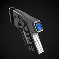 Futuristic Sci Fi Pistol With Modern Silver Design And Blue Light Features 3d model