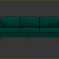 Elegant Turquoise Velvet Three Seater Sofa With Wooden Legs Modern Design