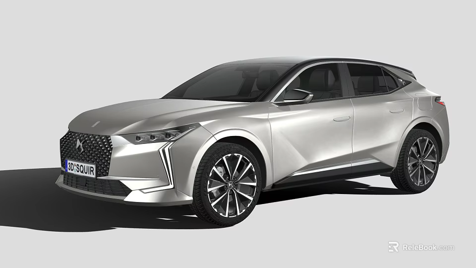 Modern Silver SUV Car With Sleek Body Sporty Wheels And LED Headlights Design 3d model 