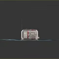 Modular Metal Building Structure With Red Stripes On Ice Surface