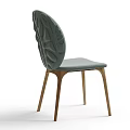 Elegant Modern Dining Chair With Textured Backrest Light Green Upholstered Seat And Wooden Legs
