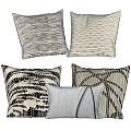 Stylish Throw Pillows With Textured And Patterned Designs In Neutral Gray Beige Tones