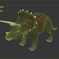 Realistic 3D Triceratops Dinosaur Character Model With Horned Head Spiked Frill And Detailed Skin