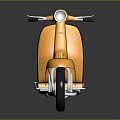 Yellow Classic Scooter With Black Seat And White Wheels Design
