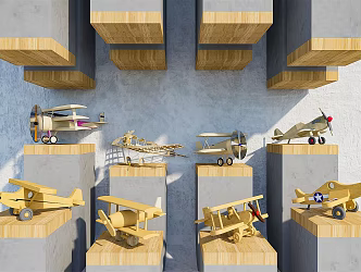 Modern toy building blocks aircraft ornaments 3d model