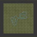 Scenic Green Grassland Landscape With Blue Winding Path In EYE Shape Design