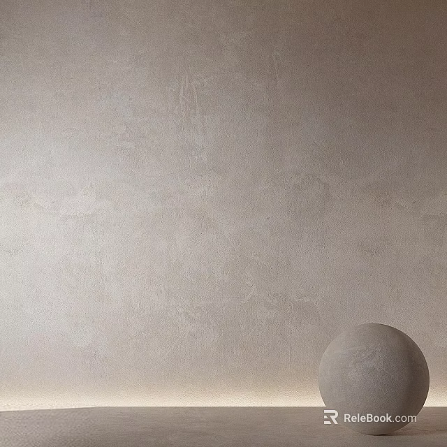 Light Gray Textured Background Wall Surface With Minimalist Round Sphere Decoration 3d model