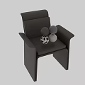 Modern Single Leather Chair With Sleek Design And Brown Armrests