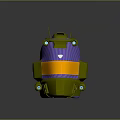 Futuristic Sci Fi Style Helmet With Gold Purple Orange Accents Transparent Visor And Antenna Design