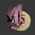Game Movie Character Sitting On Swing Under Pink Blossom Tree With Green Grass