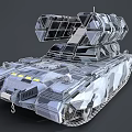 Military Weapon Tank With Missile Launchers Camouflage Tracks And 3D Model Design