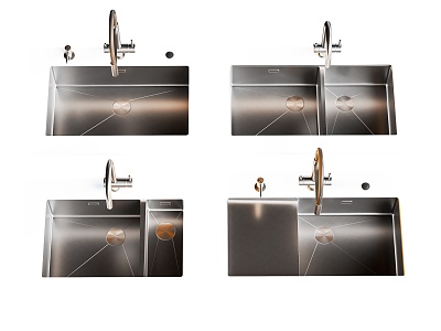 Stainless steel sink vegetable sink faucet 3d model