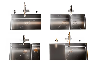 Modern Kitchen Sink Faucet Designs With Different Styles And Stainless Steel 3d model