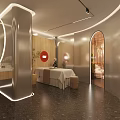 Modern SPA Treatment Room With Massage Table And Ambient Lighting