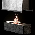 Modern Indoor Textured Stone Fireplace With Sleek Design And Burning Flames
