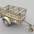 Vintage Wooden Trailer With Metal Frame Rustic Wheels And Hitch